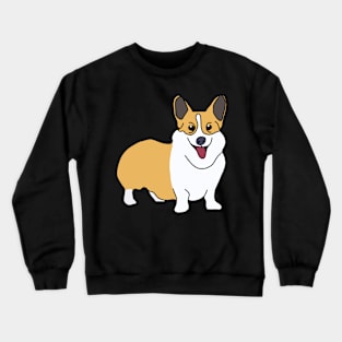 Cute Fluffy Tan/Brown and White Welsh Corgi Digital Art Crewneck Sweatshirt